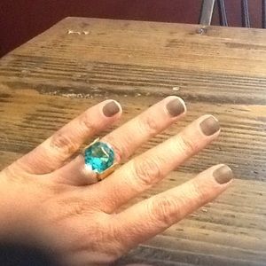 Sterling silver with gold overlay stone ring